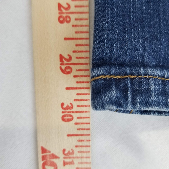 Levis 524 Jeans Size 11 Blue Too Superlow Bootcut Flare Dark Wash Stretch 90s - Picture 11 of 12